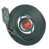 Electes Cable de extensión de 3 salidas de 8 pies con interruptor de mano/pie e indicador de luz con bloqueo de seguridad giratorio, UL Listed