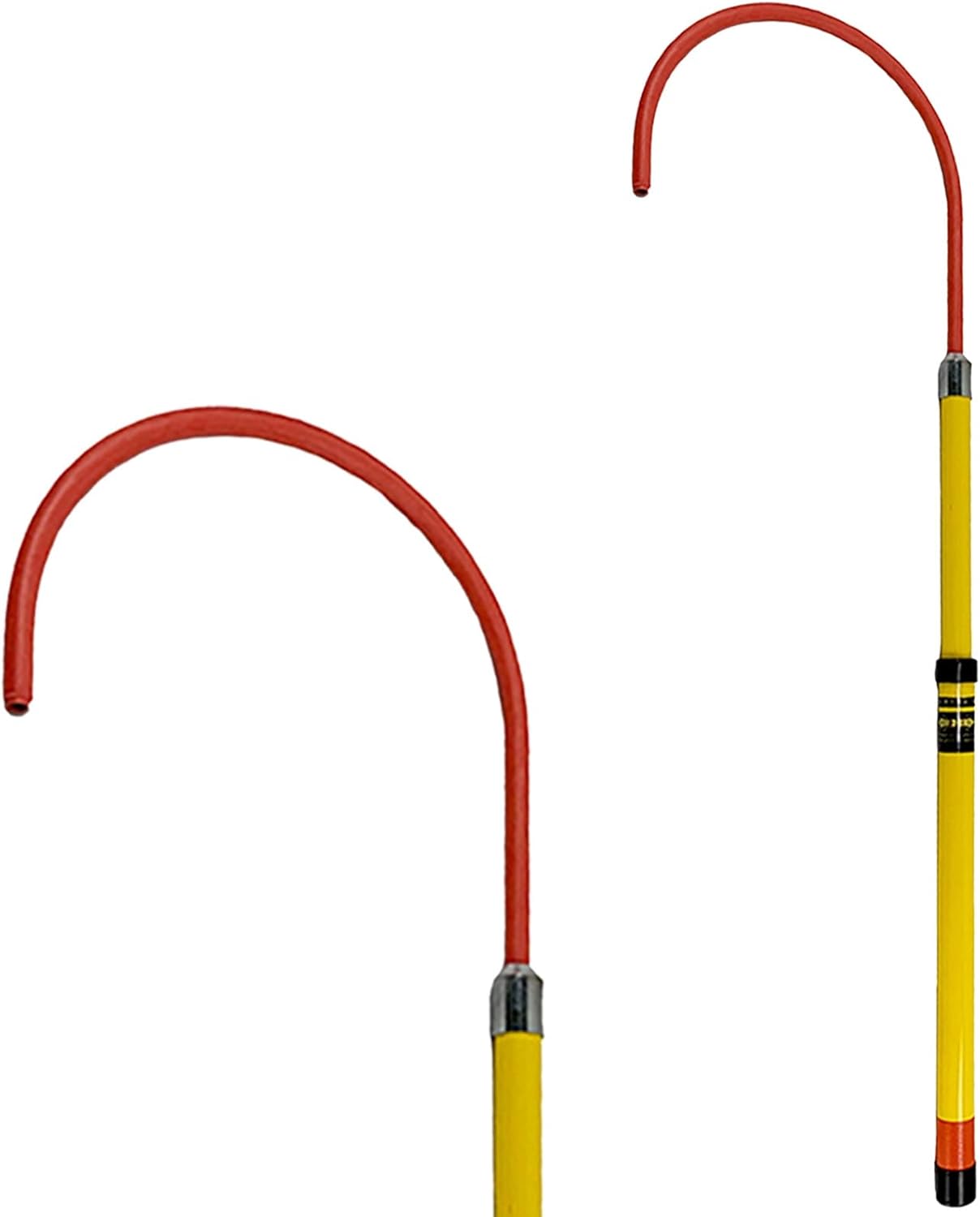 Anti-Electrocution Electric Safety Rescue Hook, Extra Long High Voltage Fiberglass Insulated Rod, 6 to 20 FT, Linemen Lifeguard Stick