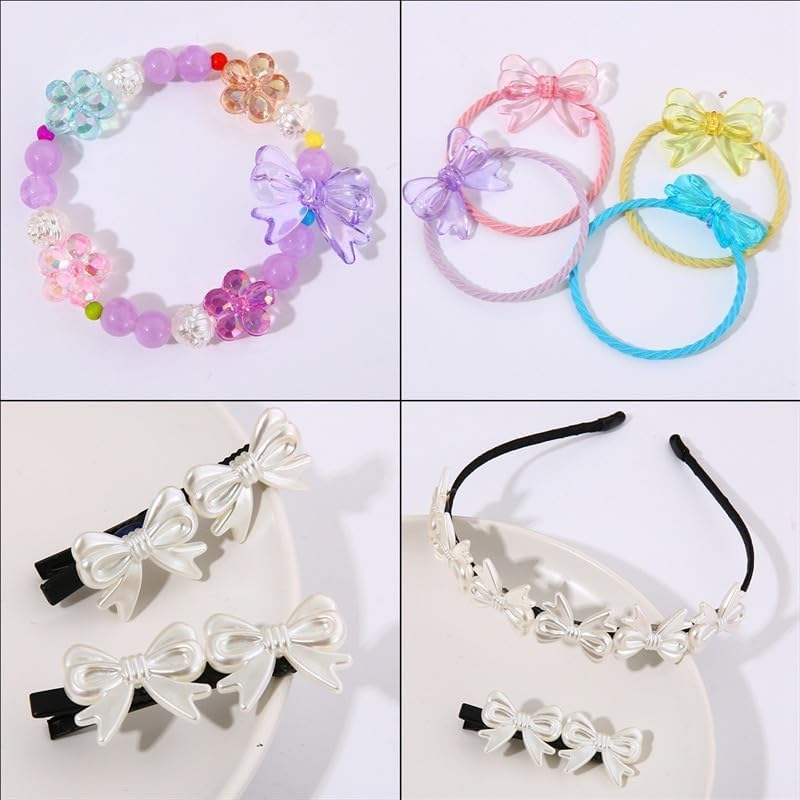 200pcs Colorful Bow Beads 18 x 14 mm 3D Cute Acrylic Beadable Bowknot Aesthetic Charms Bulk Supplies for Pens Keychain Bracelet Necklace Earring Jewelry Making DIY Crafts, Christmas gift - Image 5