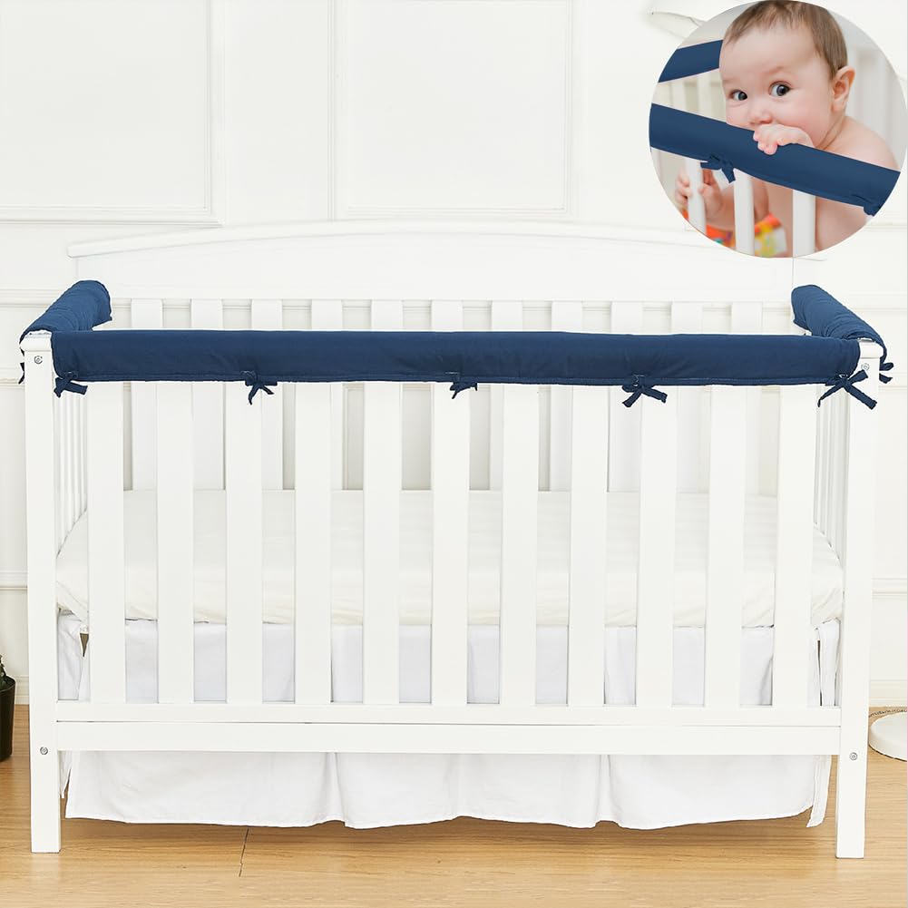 3pcs Tour de Lit Rembourré pour Berceau Protection de Barreau Lit Bébé Couverture Housse de Protection pour Rail de Lits Bébé Protecteur de Rail de Dentition Anti-Collision Anti-Morsure pour Enfant