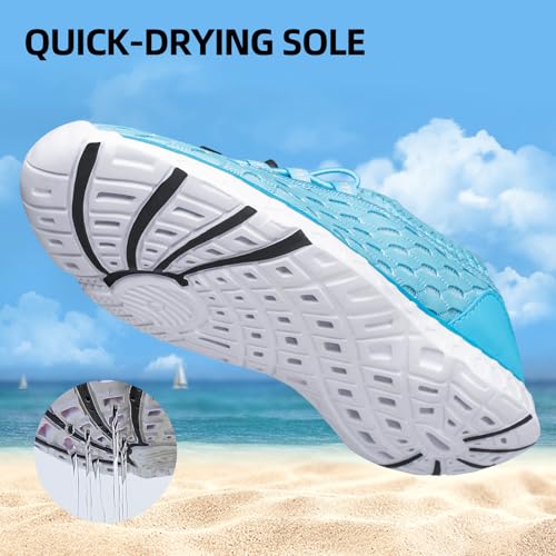 Image of DOUSSPRT Women's Water Shoes Quick Dry for Beach Swim Pool Fishing | Adult Breathable Summer Walk Aqua Sandals for River Athletic Boating Kayaking Diving Sport