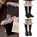 RSHuiOUXX Calf Socks Teen Girls Lace Ruffle Leg Warmer Long Stockings Breathable Fashion Socks for 3-13 Years