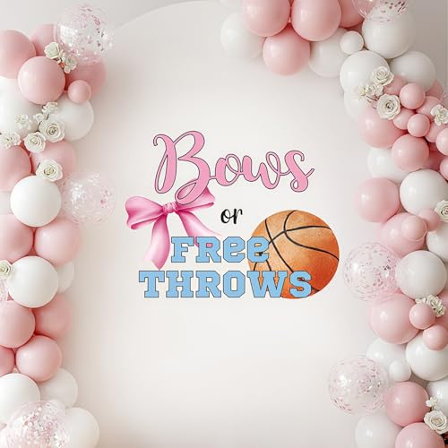 Free Throws or Pink Bows Gender Reveal Decorations - Boy or Girl Gender Reveal Decorations, Free Throws or Pink Bows Sign Decal for Balloons Arch Backdrop, Basketball Baby Shower for Boy (Not Balloon) by Dvehdbay - Image 6