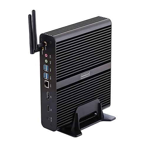 4K Fanless Mini PC, Desktop Computer, Server, Intel Core 11th Gen I7 1165G7, Windows 11 Pro or Linux Ubuntu, HUNSN BM14, WiFi, BT, DP, HDMI, LAN, 16G RAM DDR4, 256G SSD