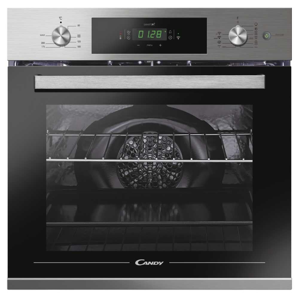 Candy Smart Steam FSCTX615 WIFI Forno Elettrico Ventilato da Incasso, 70 L, Autopulente, Connesso, Wi-Fi + BLE, Classe A, 59,5x56,8x59,5 cm, Inox