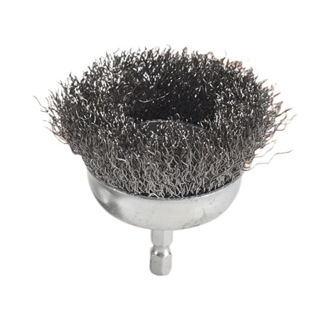 Lot de 9 brosses métalliques à tige hexagonale et à gros poils ondulés, en acier au carbone renforcé de 0,012 pouce de diamètre