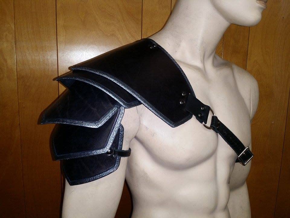 Leather Armor Sentinel Shoulder LARP COSPLAY-w24