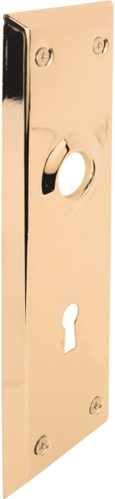Prime-Line E 2295 Vintage Door Escutcheon Trim Plates, 2-7/32 In. x 7 In., Brass Plated (2 Pack)