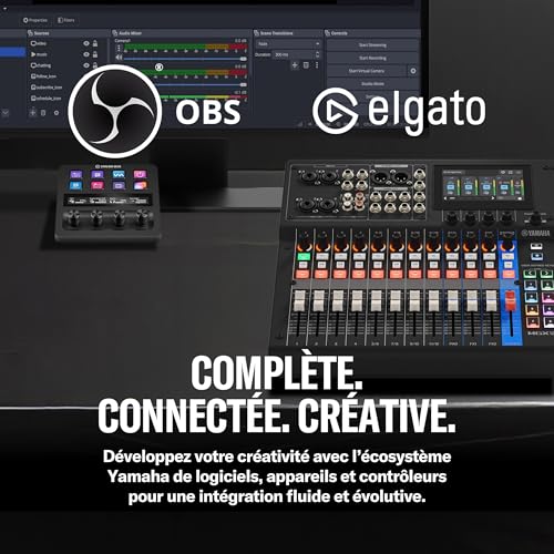 YAMAHA MGX12V Digitale Mixing-Konsole – Kompakter Audio- & Video-Mixer mit Touch-LCD-Steuerung, HDMI-USB-Capture, Bluetooth-Audio, Dual-USB und microSD-Recording – Weiß