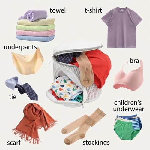 SUNSMAI 2er Set Wäschenetz Klein, Wäschenetz BH für Dessous, Unterwäsche und Socken, feinmaschiger Waschbeutel mit Reißverschluss, formstabil für Waschmaschine
