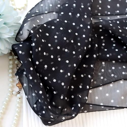 JERLA Women 100% Mulberry silk Scarf Long Large Lightweight Scarves Fashion Women Soft polka dot Print Neckerchief3