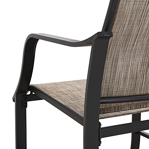 Image of LOKATSE HOME Patio Dining Chairs with High Backrest Teslin Bar Set of 2 Outdoor Metal Furniture for Garden Patio Pool Yard