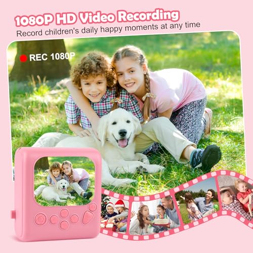 Kids Instant Print Camera, 1080P Digital Camera for Kids with Instant Photo Printing, 32GB Card, Selfie & Video, Easy-to-Use Camera Toy for Girls & Boys Ages 4-10, Birthday - Image 2