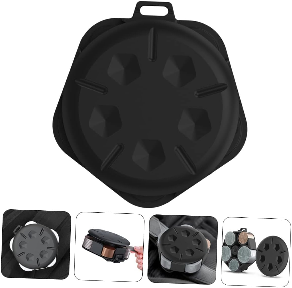 Coin Storage Box for Collectors, Portable ABS Organizer, Black image 2