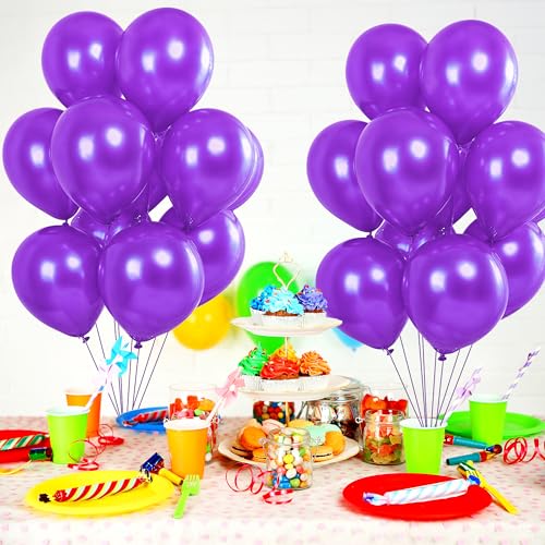 Image of Party Propz Purple Balloons For Decoration - 25 Pcs Purple Balloons for Birthday Decoration Items | Balloons for Birthday | purple birthday decoration kit | Purple Theme Birthday Decorations (latex)