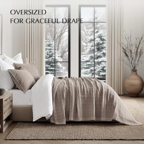 EVERGRACEHOME Stonewashed Cotton Quilt Set, King Size, Truffle Taupe Brown by EverGrace - Used condition - Image 4