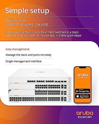 Image of HPE Networking Instant On Switch Series 1960 12-Port mGig Smart-Managed Layer 2+ Ethernet Switch with PoE 480W | 8X 1G, 4X 2.5G | 2X 10GBase-T, 2X SFP+ | Stackable | US Cord (S0F35A#ABA)