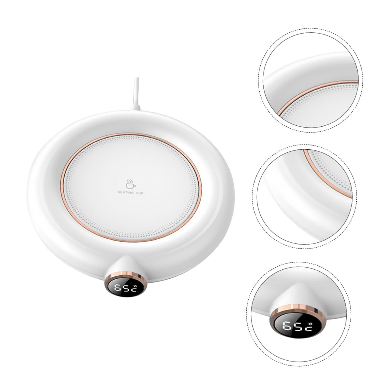 Calentador de Tazas USB Blanco de Plástico Temperatura