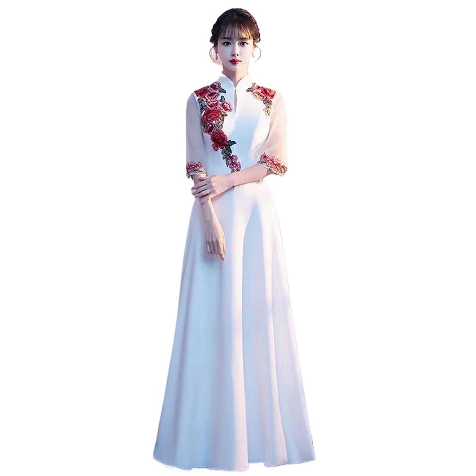 Robe chinoise traditionnelle à fleurs à offrir pour un anniversaire - 8