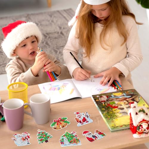 Kit de 6 imanes decorativos navideños para refrigerador miniatura 7