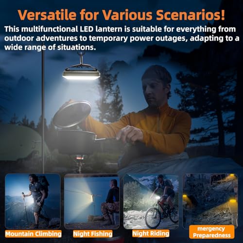Image of DOTWISE Camping Lantern Rechargeable 10000mAh, Lanterns for Power outages Max 1500LM Camping Lights up to 150Hours,Stepless Dimming & 6 Modes, IPX4 Waterproof,(Green)