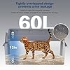 Stainless Steel Litter Box , 28"L*20"W*12"H XXL Extra Large Litter Boxes with lid ,Metal Litter Box with Hight Sides for Big Cats& Multiple Cats,Never Absorbs Odors, Anti-Urine Leakage, Easy Cleaning