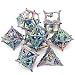 LDICEK DND Dice,Metal Dice Set DND,Hollow Metal Dice, Dice7 PCs Steampunk Polyhedral Dice Games Set for RPG,MTG,Pathfinder,D and D Dice Set D20 D12 D10 D8 D6 D4 D% (Dragon Dazzle Colour)