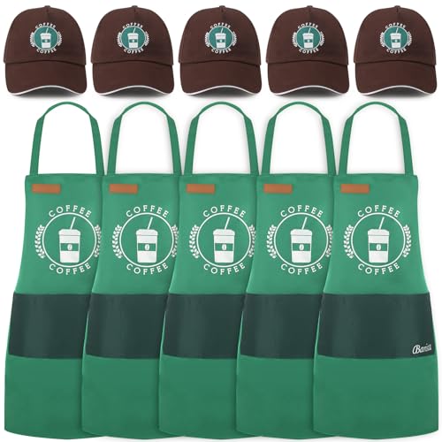 Zoooyawn Barista Halloween Costume for Adult Coffee Costume Apron and