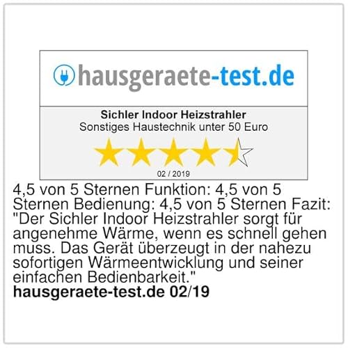 Sichler Haushaltsgeräte Infarotheizung: Infrarot- Heizstrahlersäule mit Oszillation, 600/ 1.200 Watt (Heizstrahler Innenraum, Infrarot Heizstrahler Innenraum, IR)-6