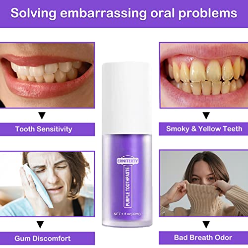 Purple Toothpaste For Teeth Whitening, Purple Whitening Toothpaste Extra Whitening, Purple Tooth Whitening Gel Stain Removal Toothpaste For Sensitivity Relief And Enamel Repair #TOP5