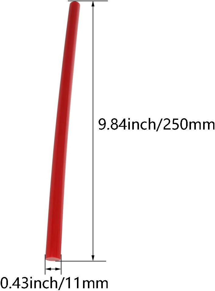 Bettomshin 20Pcs EVA Hot Glue Sticks for Glue Gun 0.43inch x 9.84inch Mini Hot Melt Adhesive Glue Stick Big Red