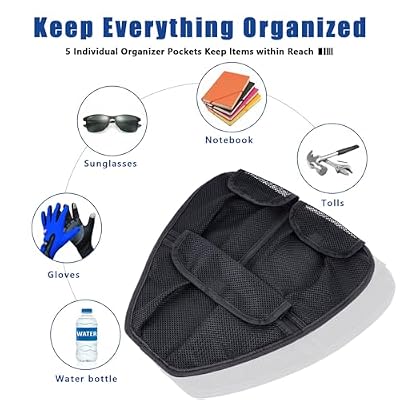 Side Trunk Lid Organizer for Can Am Spyder F3 F3S F3T F3L 2015 2016 2017 2018 2019 2020 2021 2022 2023 2024 Portable Storage Bag,Removable 3 Mesh Pocket Luggage Saddle Bag,Black storage bag