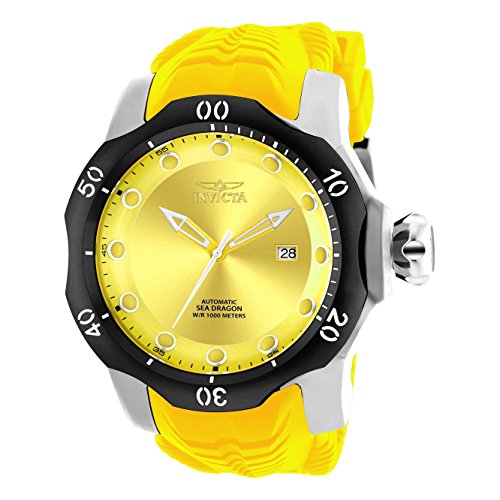 Invicta Men's Venom Yellow Silicone Band Steel Case Automatic Analog Watch 19301