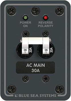 Blue Sea Systems Traditional Metal AC Main Panel, 30A