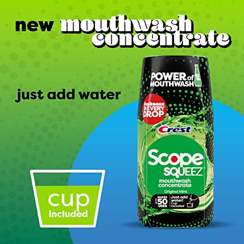 Scope Squeez Mouthwash Concentrate, Original Mint Flavor, 50Ml Bottle, Equal Uses Up To 1L Bottle *Vs 1L Scope Outlast Mouthwash, Squeez To Control The Strength #TOP1