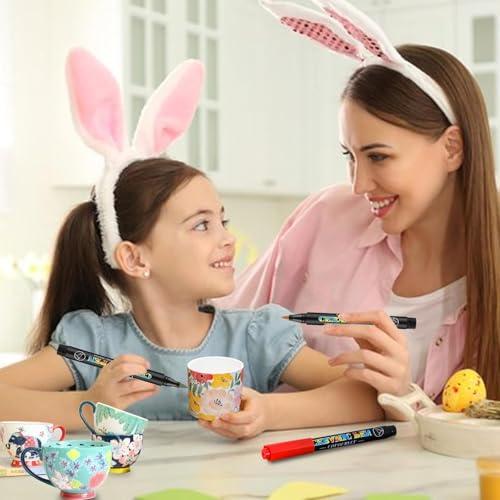 RiyaNed porzellanstifte spülmaschinenfest，Wasserfester porzellanstift 1.0-3.0mm，12 Farben Geeignet für Zeichnungsmuster und Designkreationen auf verschiedenen Porzellan.