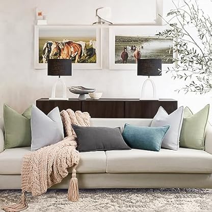 ZWJD Salbei Grün Kissenbezug 40x40 2er Set Chenille Kissenbezüge Sofakissen Kissenhüllen mit elegantem Design, weiche und luxuriöse dekorative Dekokissen für Couch, Bett und Heimdekoration – Bild 7