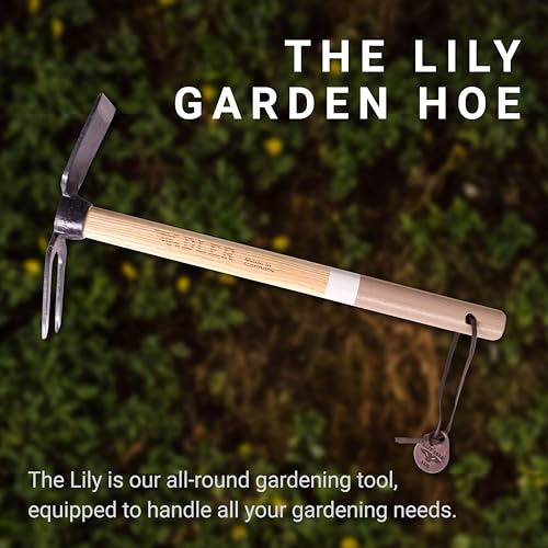 Adler - The Lily Garden Hoe, Heavy Duty Yard Tool Lawn Care, Loosening Soil, Weeding, and Digging, Steel Head 10.6 inches, Wood Handle 17.7 inches (Rose) - Image 2