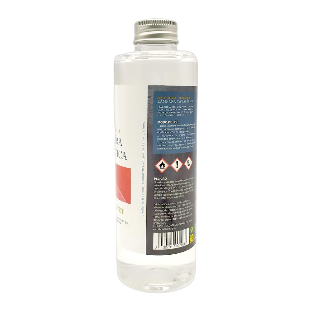 Pack Ahorro Lámpara Catalítica Mosaico Dorado + Fragancia Aroma Peach Velvet 200ml. Elimina malos olores e impurezas, perfuma y limpia.