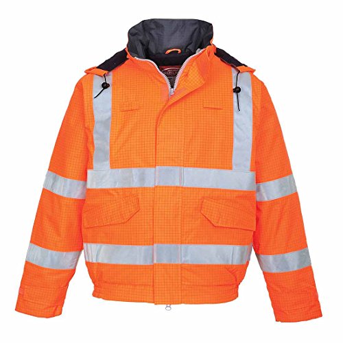 Bizflame Rain Hi-Vis Antistatic FR Bomber Jacket, S773ORR4XL