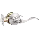 1 Pack Privacy Door Levers Brushed Nickel Lever Door Handles Interior for Bedroom and Bathroom Door Locks Wave Door Handles