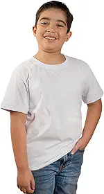 Camiseta Basica Infantil Branca 100% Algodao Manga Curta