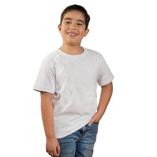 Camiseta Basica Infantil Branca 100% Algodao Manga Curta