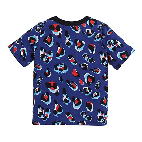 Image of Hopscotch Baby Boys Cotton Short-Sleeve All-Over Print Tee in Blue Color
