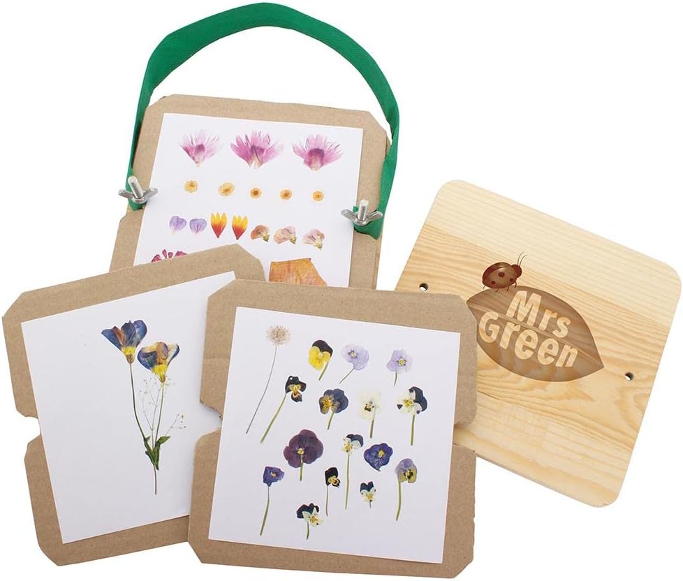 Flower Press Activity Kit by Mrs Green Tools - Outdoor Nature Craft Project To Preserve Dried Flowers and Leaves for Kids Ages 6+ - Educational STEM Learning for Kids - Gift for Elementary Students