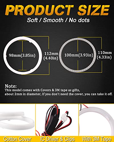 QasimLED 1 Paio 110MM Blu 72SMD COB LED Occhi