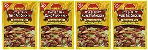 Sun-Bird HOT & SPICY KUNG PAO CHICKEN Asian Seasoning Mix .87oz (4-pack) by Sun Bird