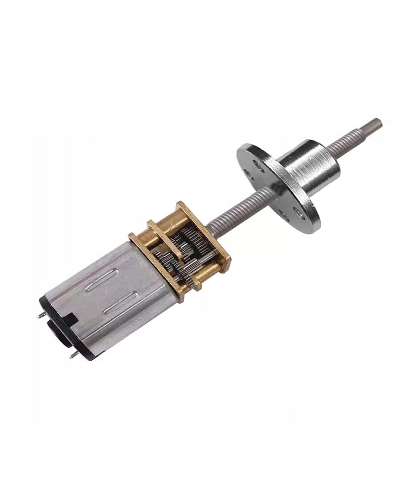 Motor Reductor de CC GA12-N20 con Eje roscado extendido M3*34, Motor pequeño Baja Velocidad 3 V, 6 y 12 Tuerca Brida(100 RPM,12V)