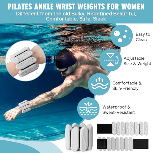 Image of Wrist Weights, 2Pack Wearable Wrist Ankle Weights for Women and Men, Adjustable Silicone Arm and Leg Wrist Bracelets for Walking, Yoga, Pilates and Gym, 2lb