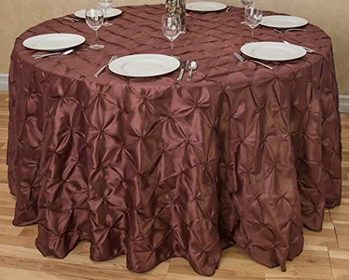 LTC LINENS LinenTablecloth Round Pinwheel Tablecloth, Chocolate, 120"